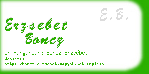 erzsebet boncz business card
